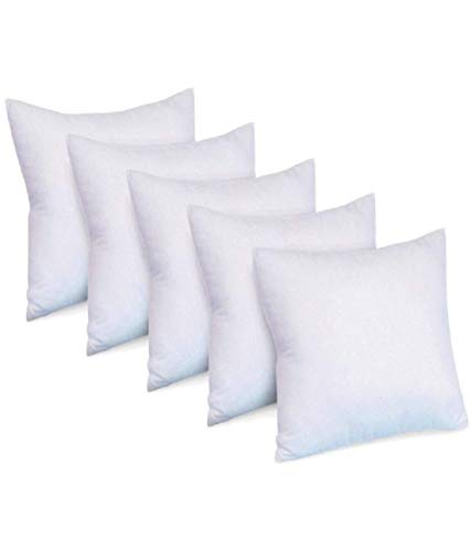 Image of THE HOME STYLE Cotton Vaccum White Cushion Fillers (12 x 12 INCH, Set of 5)