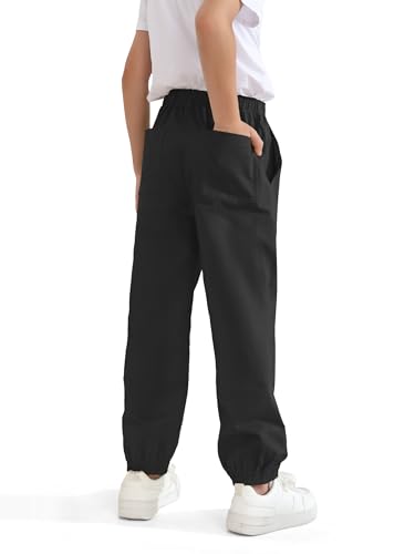 resinta 3 pack boys39 stretch school jogger pants pull-on twill uniform pants stretch chino fabric with elastic waist for kids