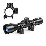 ERTUS 4x32 Compact Hunting Rifle Scope, Crosshair Optical Rifle Scopes for Hunting, Crossbow Scope, .223 .308 Scope Rangefinder Reticle/Ring Mount