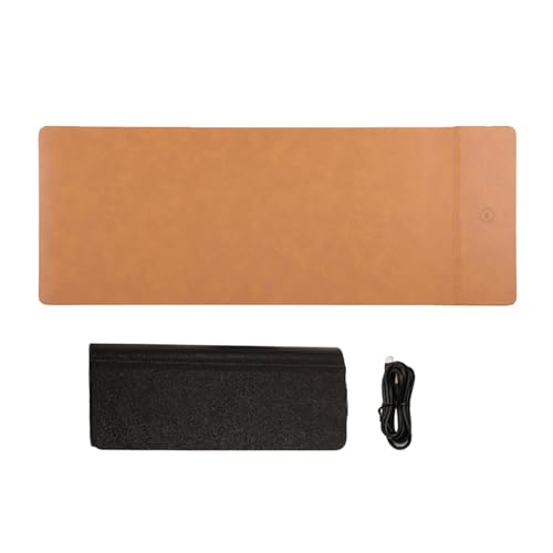 Oversized Leather Like Desk Mats with 15W Charging Station Builts in for Seamless Computer Accessory Integration Extended Desk P