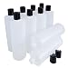 Kelkaa 16oz HDPE Durable Squeezable Plastic Bottles with Black Press Disc Top Cap Natural Clear Container for any Liquid Products, Multi-Purpose Empty Refillable Bottles (Pack of 10)