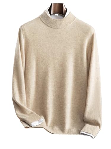 Men's Solid Color Stand-Up Collar Cashmere Sweater Pullover Basic Casual Sweater Top3