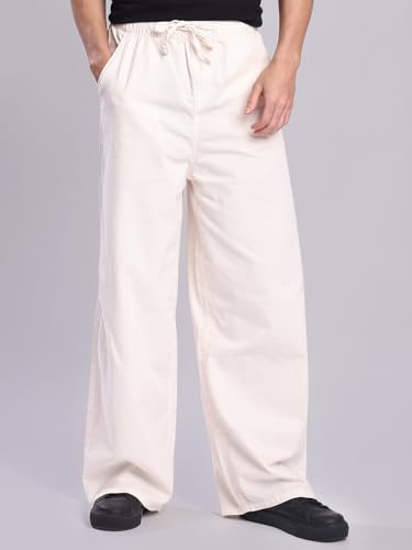 Image of BENE KLEED Men's Solid Cotton Trousers | Mid Rise Waist | Full Length | Relaxed Fit |