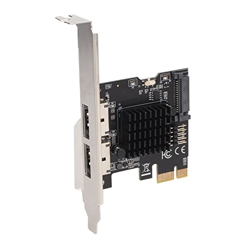 PCIE para Power ESATA Expansion Card, Com 2 Portas 6.0 Gbps Suporte Hot Swap Plug and Play, PCI Expr