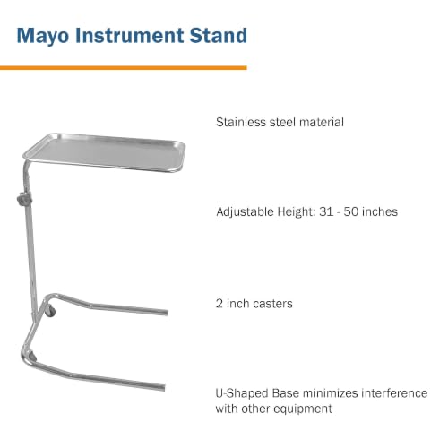 Image of McKesson Medical Instrument Mayo Stand, Small, 31-50 in, 1 ct