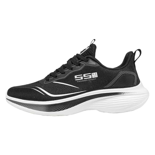 Zapatillas deportivas para hombre y mujer, ligeras, transpirables, unisex, para correr, para ocio, tenis, antideslizantes, para correr, Negro , 44 EU