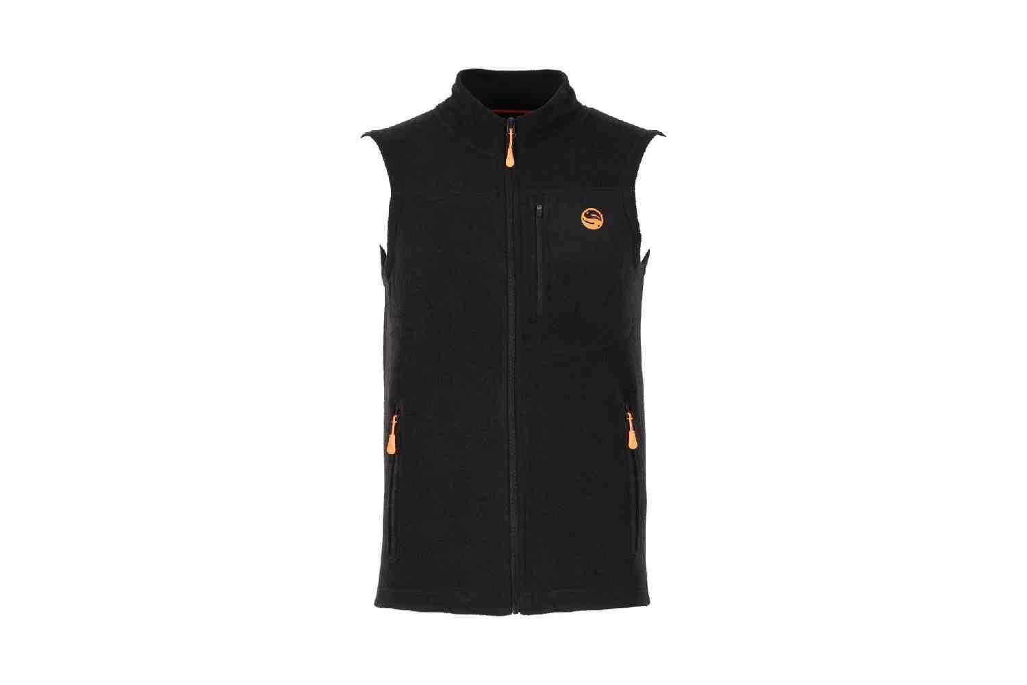 Korda Guru Fleece Gilet, Black, Size XL, Matchfishing Gilet,
