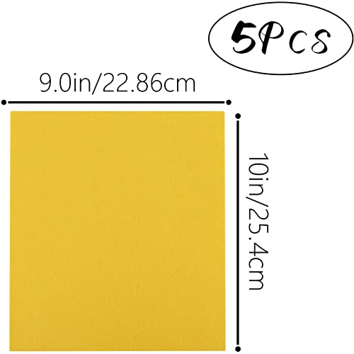 Image of Savita 5Pcs 10x9 Inch 3mm Thick Felt Sheets, Stiff Felt Hard Craft Fabric Squares for Kids DIY Crafts Patchwork Embroidery Sewing Crafting Project (Yellow)