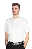 1/2-Arm Condor Herren Kurzarm Pilotenhemd mit abnehmbaren Schulterklappen Izebo, Größe:41/42, Farbe:weiß