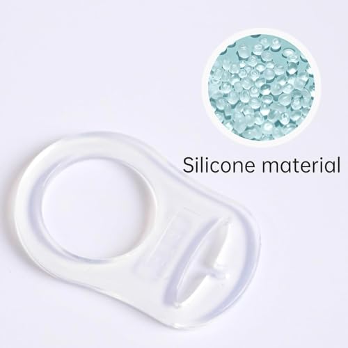 4 Stück Schnullerkette Silikon,Transparent Silikonknopfring Silikonring für Schnuller,Silikon-Knopf-Ring,Silikonring für Schnullerkette,Schnuller Adapter,Silikon Dummy Halter Clip Adapter Ring