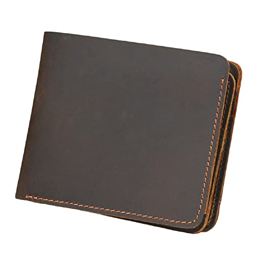 Vintage Rugged First Layer Cowhide Leather Money Clip Wallet Credit Card Holder