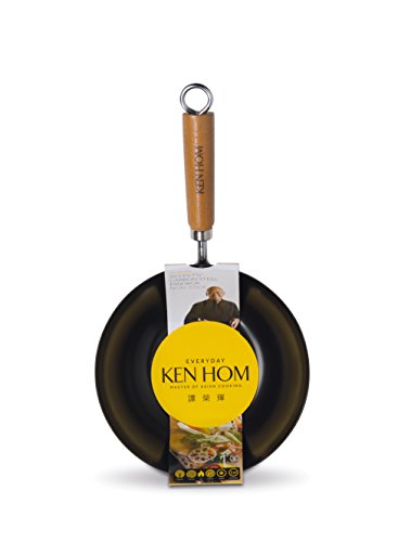 KEN HOM Nonstick Carbon Steel Small Wok - Asian Stir Fry Pan