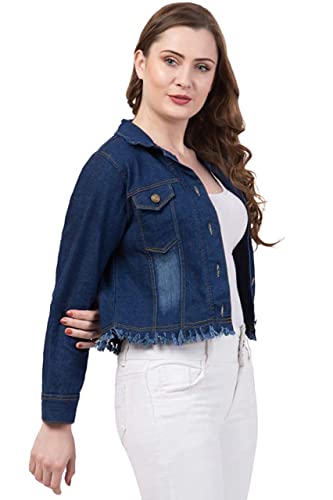 FUNDAY FASHION Women Denim Standard Length Full Sleeve Solid Jacket