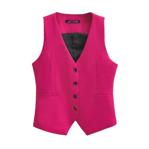 V-Neck Single Breasted Suit Vest Women Slim Short Fashion Sleeveless Vest