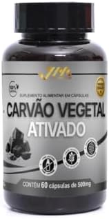Carvão Vegetal Ativado 500mg 60 Cápsulas JM Suplementos