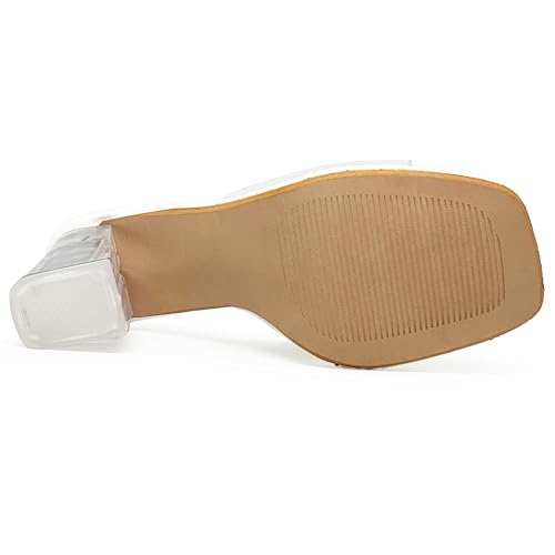 Image of WFS Women's Transparent Strap 2.5 Inch Block Heel Sandal