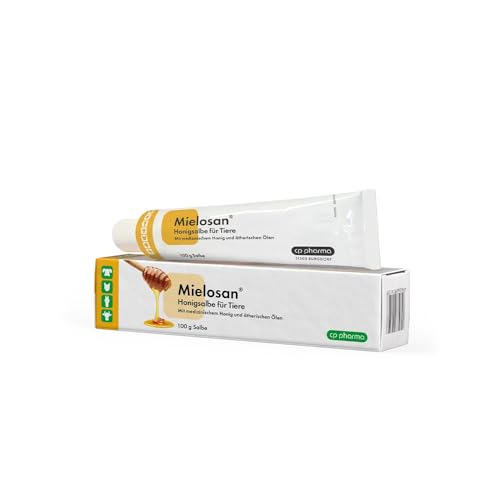 cp-pharma Mielosan Honigsalbe | 100 g | Hautpflege für Tiere | Medizinischer Honig und ätherische Öle in fettiger Salbengrundlage | Zur hygienischen Regeneration gereizter Haut