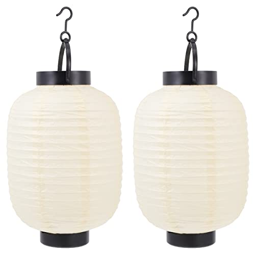iplusmile 提灯 和風 居酒屋 ちょうちん 紙ランタン 無地 折りたたみ 看板提灯 お酒屋 お祭り飾り ベージュちょうちん 直径15cm高さ22cm 2個セット