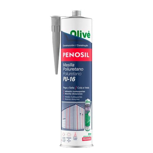 PENOSIL Masilla Poliuretano Gris Cartucho 300 Ml. Sellador Poliuretano, Sellador Cemento, Ladrillo, Cerámica, Metales