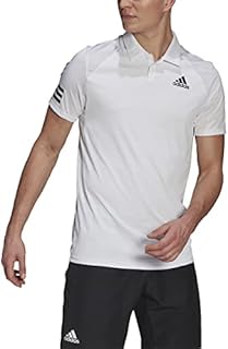 adidas Men's Tennis Club 3-Stripes Polo Shirt, White/Black, Large