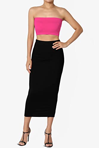 Image of TheMogan Women's Seamless Bandeau Bra Tube Top Strapless Nylon /Span Stretch Bralette