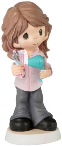 Hand-Painted Hair Stylist Resin Figurine with Tools
