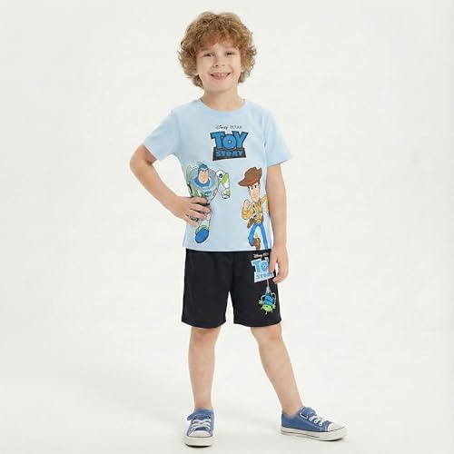 Image of Disney Toy Story Woody Buzz Lightyear Boys Short Sleeve T-Shirt and Shorts Set for Toddler Little to Big Kids
