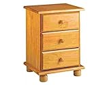 Dogar Altea Mesita 3 cajones, Pino, Miel, 55x48x34 cm