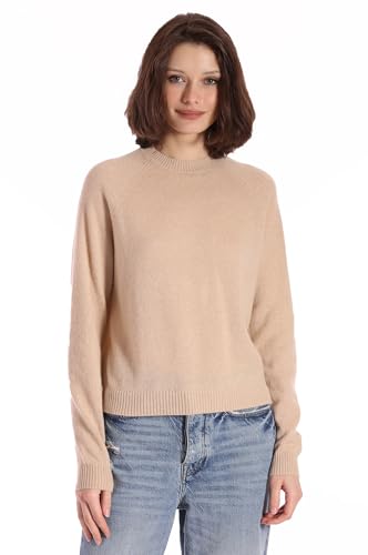 Image of Minnie Rose Womens Long Sleeve Shrunken Crew Cashmere Sweater