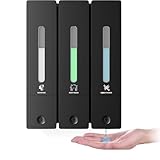 Soap Dispenser,Hand Soap Dispenser Set,3 Chamber No Drill Shampoo and Conditioner Dispenser,Washing up Liquid Shower Dispenser Wall Mounted for Bathroom Body Wash Shower Gel (Black 400mLx3)