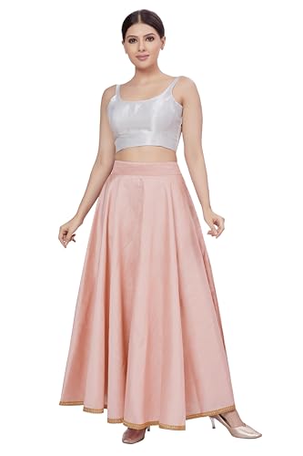 Studio Shringaar Women's Poly Silk Skirt/Lehenga With 8 Meters Maxi Flare (Double Ghera)