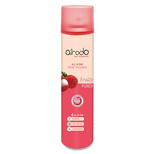 Airodo Fruity Punch Air Freshener with Dual Technology,Easy Push and Spray, All in One Room Freshener for Home and Office Last Up to 30 Days (250ml, Pack of 1)