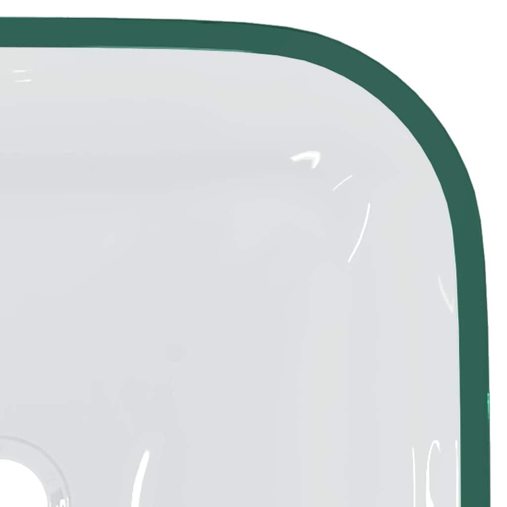 Lavabo de cristal transparente 42 x 42 x 14 cm para baño, diseño sobre