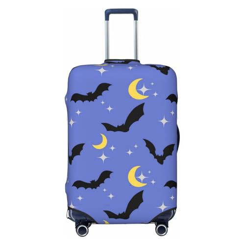 Halloween Bat Moon Star Night Sky Luggage Cover Protector Elastic Washable Anti-Scratch Suitcase Covers With Zipper Closure For Luggage 18-32 Inch X-Large