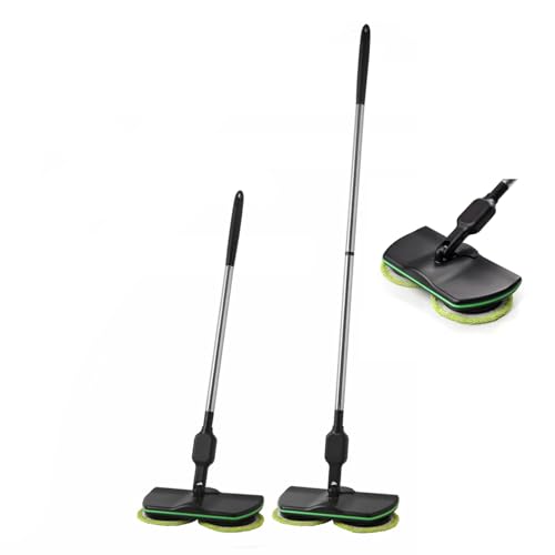 BEOSIOR Electric Floor Mop with 4 Microfiber Reusable Pads Adjustable Handle for Tile Laminate Wooden Floors Dust Wet Dry Mop for Kitchen Bathroom Wall