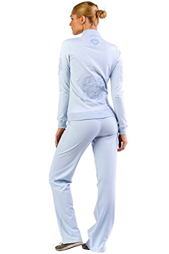 Vertigo Paris Embroidered Lounge Tracksuit Jog Set - Blue - Small