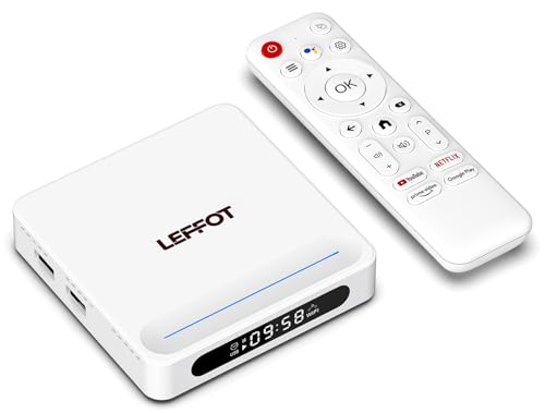 Android 14 TV Box 2025, LEFFOT H618 Plus 4K Ultra HD Streaming Device for TV, 2GB RAM + 16GB ROM, Smart TV Box with Voice Remote, HDR 10, 2.4G & 5G WiFi 6, BT 5.4, Allwinner H618 Quad-Core A53