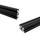 iYueMps 400mm 2040 Aluprofil 20x40 aluminium profil Extrusions v-slot Schwarz Europäischer Standard Eloxierte Linearschiene Aluminium Profil für DIY 3D-Drucker und CNC-Maschine - 2 Stück