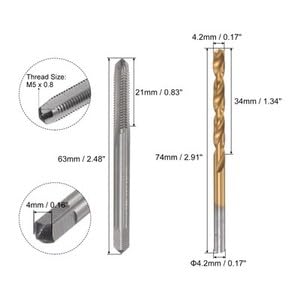 #US M5 x 0.8 Thread Tap Set and 4.2mm Twist Drill Bit for Drilling Tapping Metric