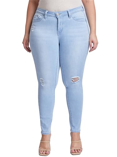 Royalty For Me Womens Women's Plus Size Sustainable Wannabettabutt Mid Rise Skinny Jeans