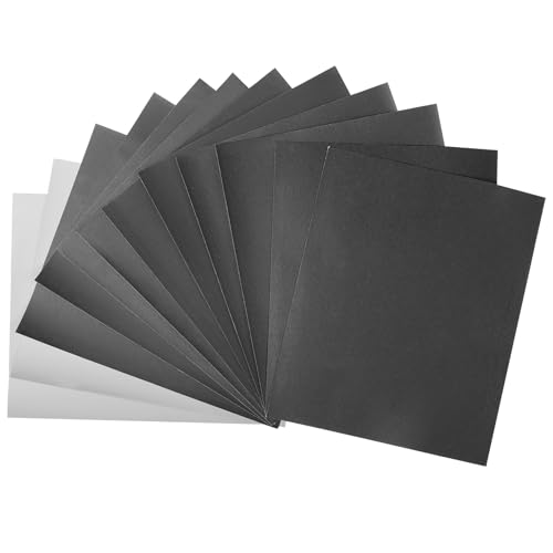 MOGRQAP Set di Carta Vetrata a Grane 400-3000, 12 Pezzi 23 x 28 Cm Carta Abrasiva per Lucidare a Secco e a Umido per Auto Metalli Pareti Mobili in Legno