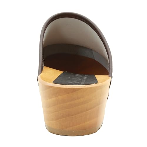 Image of Bjork Maja Wood Open Back Leather Clogs