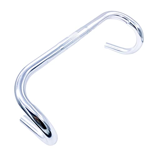 Dickly Pièces de Guidon de Course Compactes en Alliage D'aluminium Bricolage à Engrenages Fixes Guidon de Vélo de Route Vintage 0mm pour Vélo de R, Argent