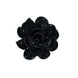 Rose Flower Rhinestones Big Brooch Lapel Pins for Women Her Fashion Elegant Crystal Camellia Floral Brooches Pin for Dresses Suit Clothes Accessories Jewelry Boutonniere Wedding 100mm (Black)