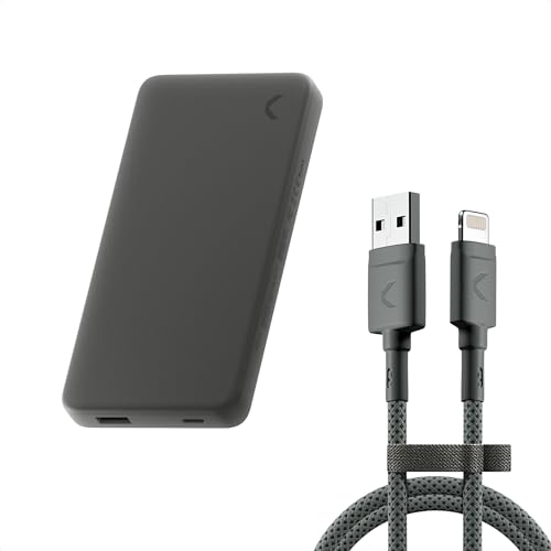 Power Bank portátil Clemm 10K mAh con cable USB-A a USB-C