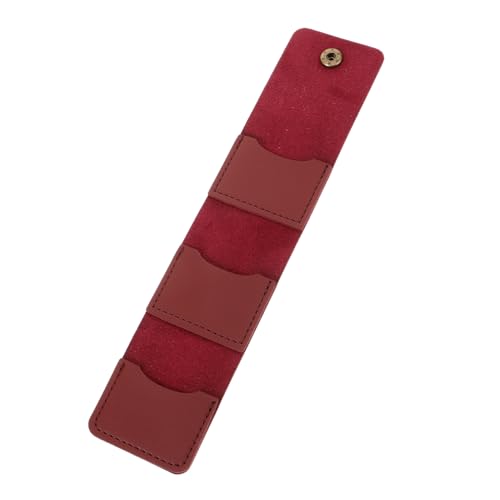 BESPORTBLE Portable Leather Guitar Pick Storage Bag Essential Plectrum Holder for Electric Guitar Bass and Ukulele Durable Design Fit Convenient Storage for Musicians Wine