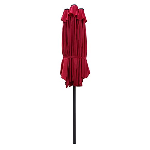 Le Papillon 15 Ft Market Outdoor Umbrella Double Sided Aluminum Table Patio Umbrella With Crank 15ft Red Buy Online In Bahamas At Desertcart