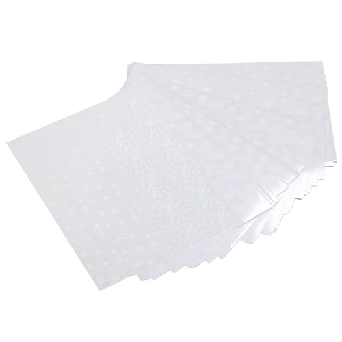 Hojas Laminadas Holográficas, BOPP 50 Piezas Papel Adhesivo Holográfico Impermeable de Brillo Brillante Tamaño A4 para Artesanía (Estilo de fuegos artificiales)