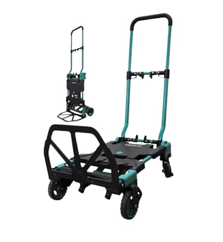 Carretilla plegable de 4 ruedas con cesta y mango retráctil miniatura 1