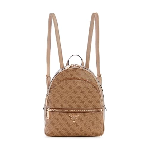GUESS Mochila grande Manhattan para mujer, Logotipo de Latte, talla única